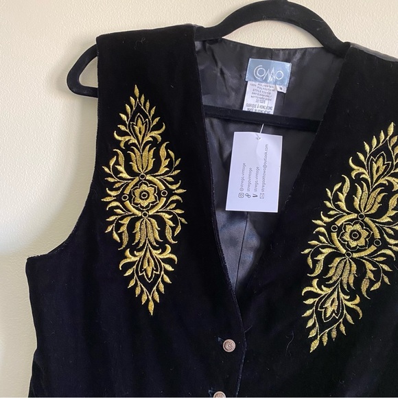 vintage velvet embroidered vest - Picture 13 of 15